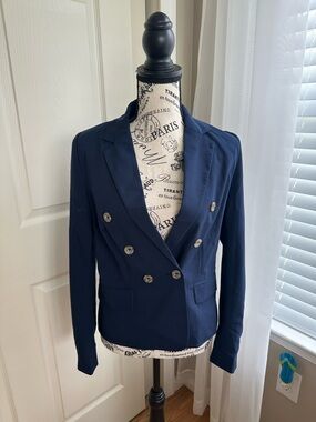 NWT Navy Blue Double-Breasted Blazer Jacket